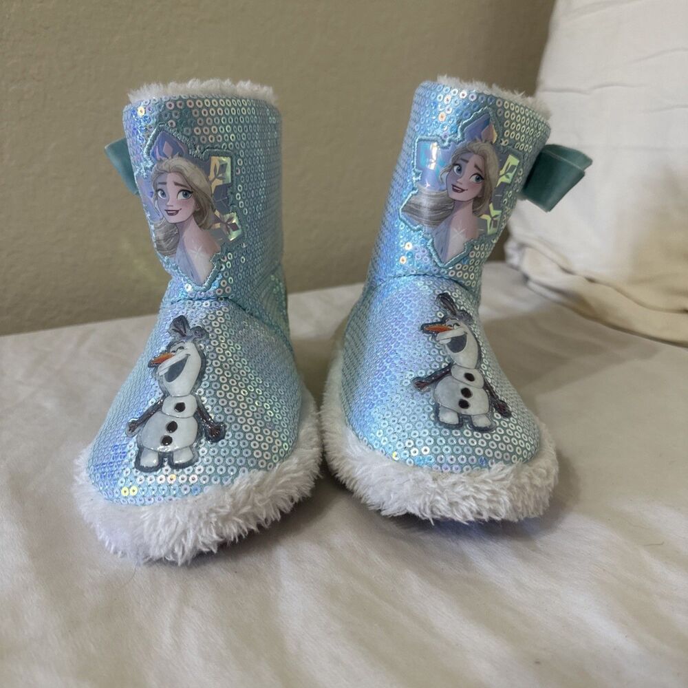 Disney Frozen Elsa  And Olaf Toddler /Girls' Slipper Booties Size 11/12